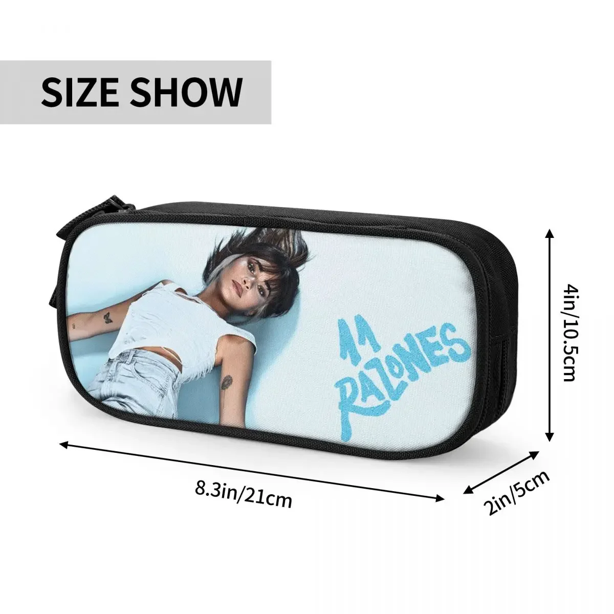 Spanish Singer A-Aitana Big Capacity Pencil Pen Case Office College School Large Storage Bag Pouch Holder Box Organizer