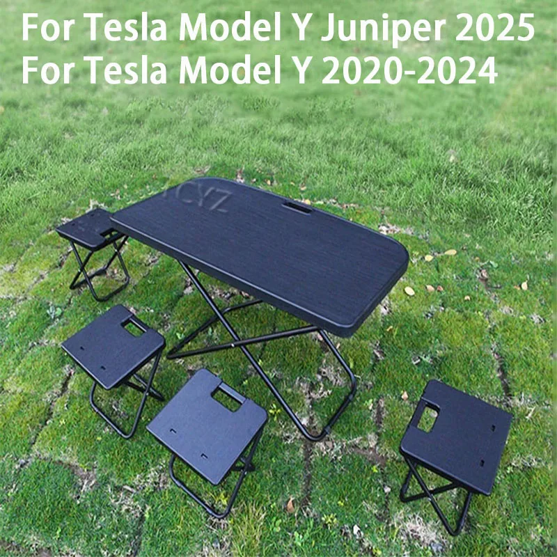 TCYZ For Tesla New Model Y 2025 2026 Juniper Trunk Portable Picnic Table Travel Folding Work Rest Camping Board Car Accessories