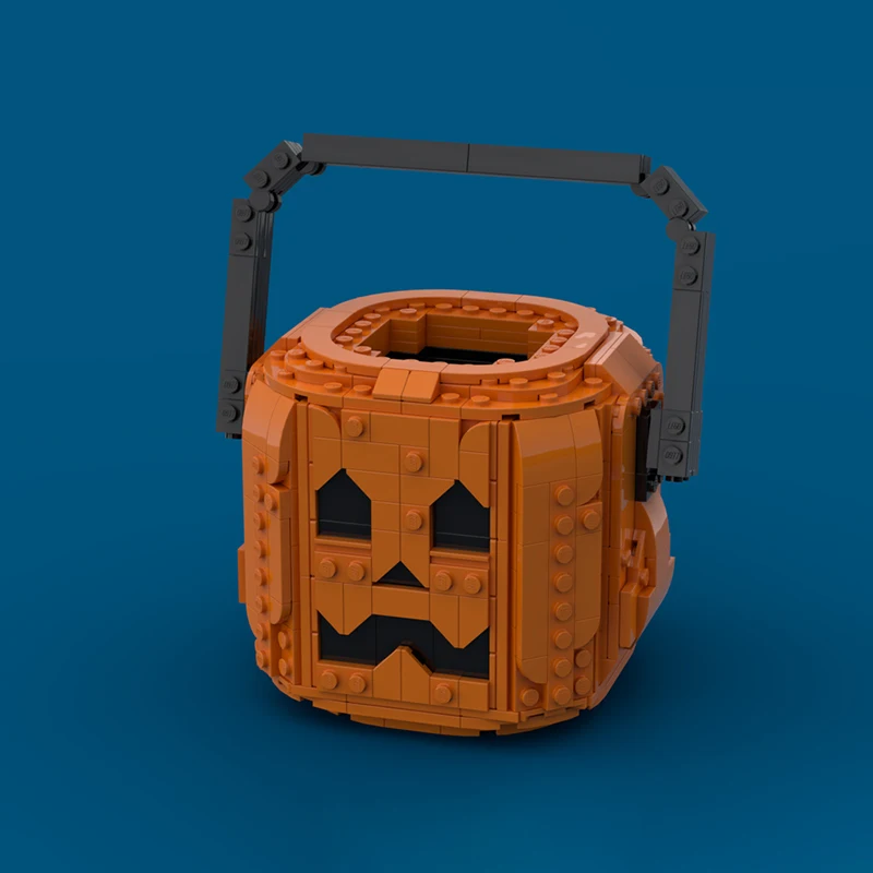 정교한 신제품 MOC 블록 아트 모델 할로윈 호박 버킷 |   펜 홀더 기술 모듈형 어린이 장난감 DIY 조립