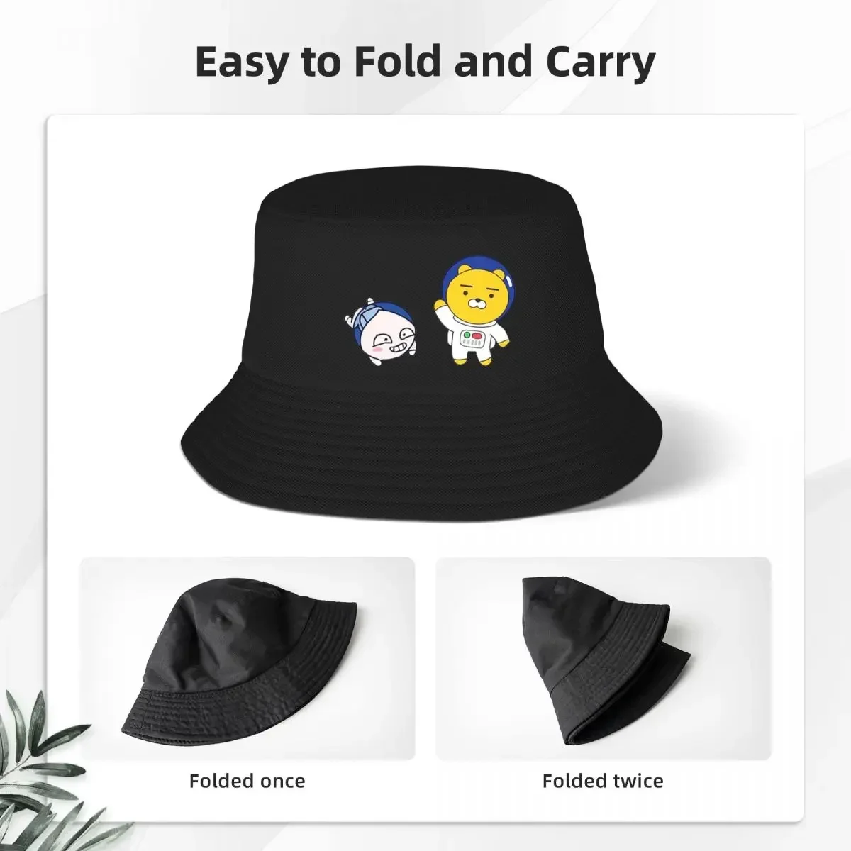 Apeach And Ryan In Space Bucket Hats Panama For Kids Bob Hats Reversible Fisherman Hats Summer Beach Fishing Unisex Caps