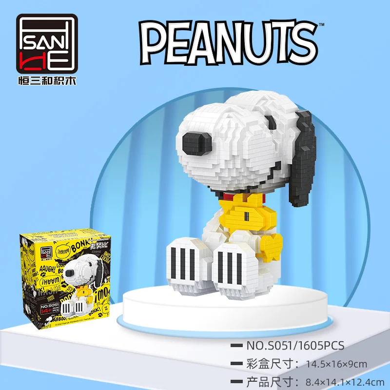 Snoopy Micro Bouwstenen Assemblagemodel Cartoon Hond Mini Bakstenen Figuur Educatief Speelgoed Voor Kinderen Verjaardag Kerstcadeaus