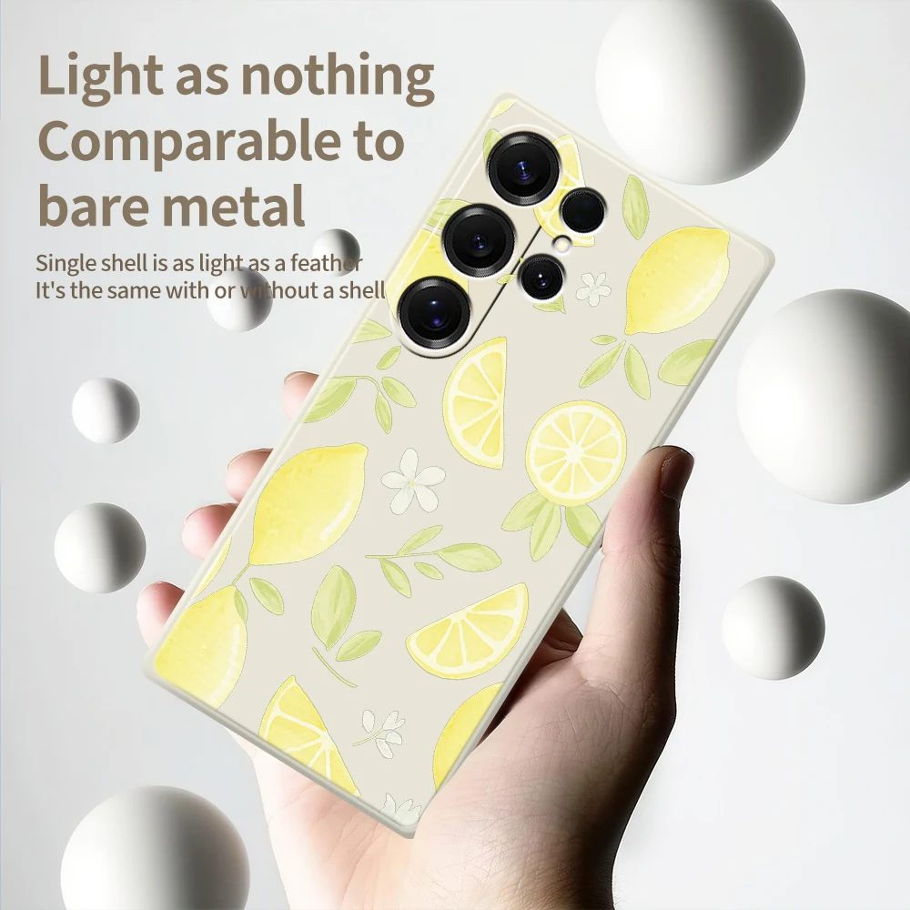 상큼한 레몬 패턴 삼성 갤럭시 S25 S24 S23 S22 S21 S20 울트라 플러스 S23 FE S21FE S20FE S10 플러스 실리콘 케이스
