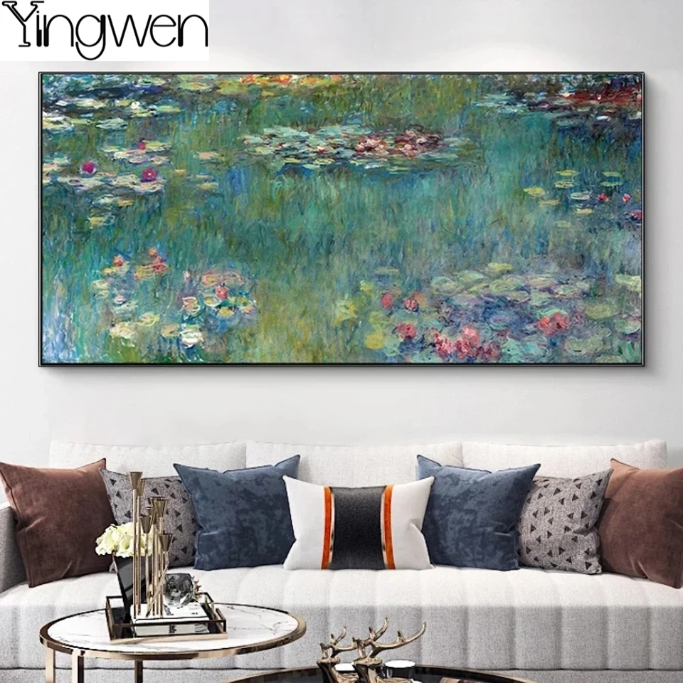 Monet Diamond Painting Water Lilies 5D Diamond Art Full Kit Cross Stitch Embroidery Rhinestone Pictures Works of Famous Painters