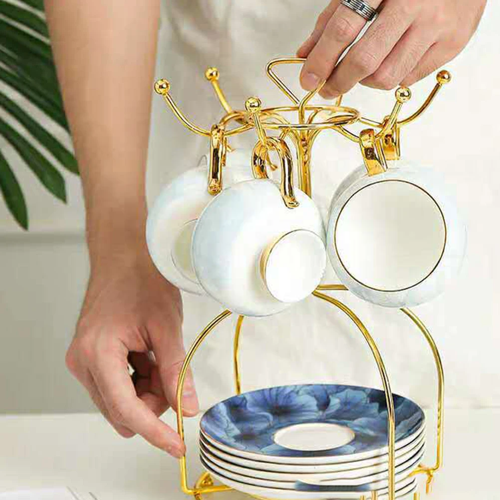 

1 шт. железный держатель для чашки, винтажная проволочная подставка для дерева для кофейных кружек, сушилка для хранения, кухонный органайзер, подставка для кружки, металлическая вешалка