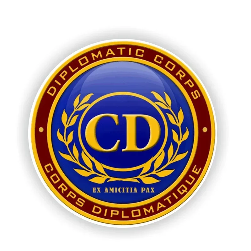 Offre spéciale rond CD corps joint diplomatique autocollant de voiture couverture rayures vinyle décalcomanies imperméable pare-chocs PVC décor voiture accessoires