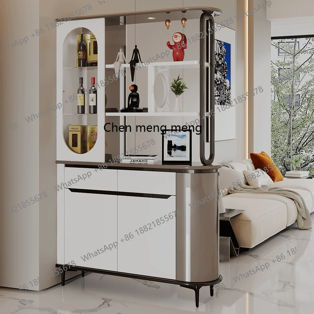 

Home entrance shoe cabinet integrated living room light luxury wine cabinet partition door screen room hall cabinet