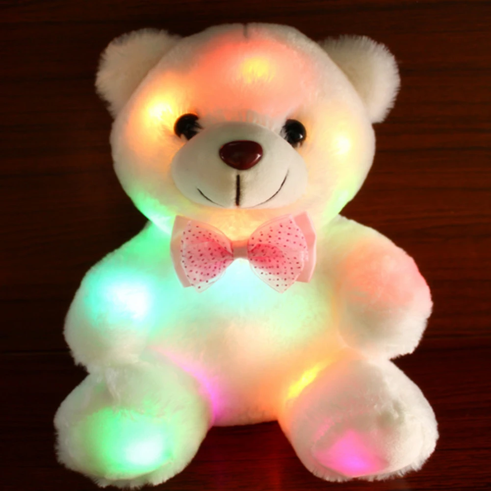 Giocattolo di orso illuminato a LED Orso di peluche creativo a forma di orso di peluche Orso di peluche morbido a batteria per il compleanno della festa della mamma