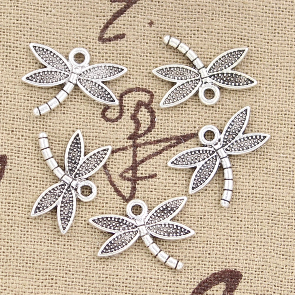 30pcs Charms Dragonfly 18x14mm Antique Bronze Silver Color Pendants DIY Necklace Crafts Making Findings Handmade Tibetan Jewelry