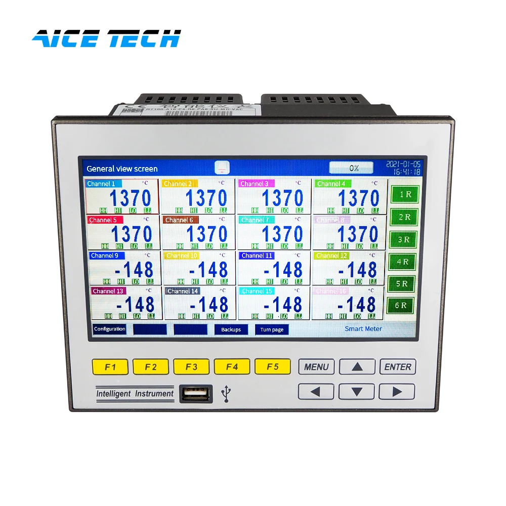 Aice Tech Colorful Functional Ultra Thin Widescreen Paperless Recorder High Resolution High Precision Dual Communication OEM 1