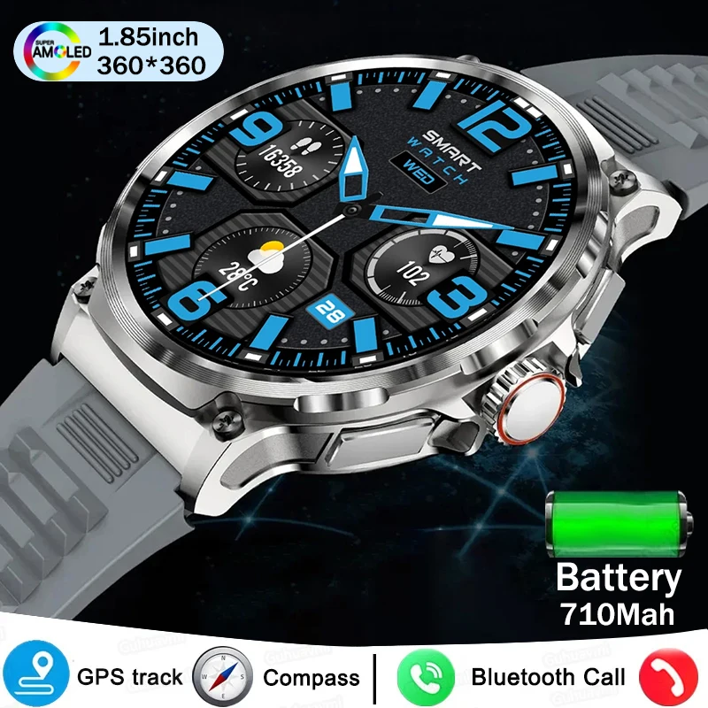 

New 710 Mah Battery Smart Watch For Men Bluetooth Call Heart Rate Sleep Monitor Outdoor Compass Waterproof Sport Smartwatch 2025