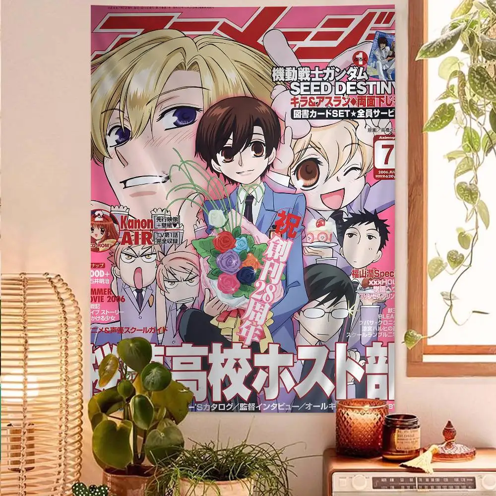 Klassische Anime Ouran High School Host Club Bunte Wandteppiche Hängende Tarot Hippie Wandteppiche Wohnheim Wandkunst Dekoration