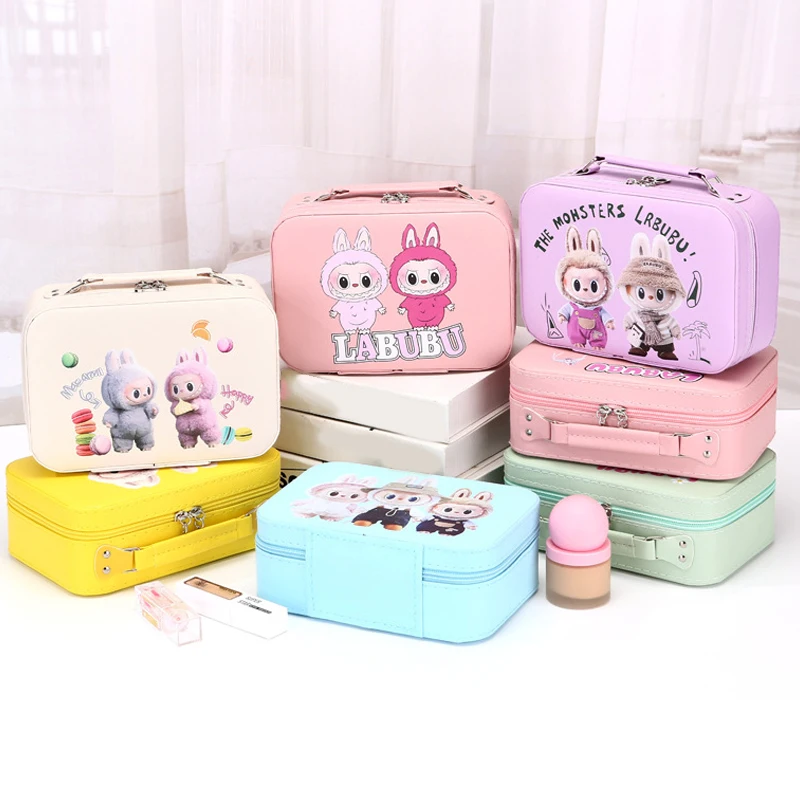 New Cute Cartoon Labubu Makeup Bag Multi Functional Handheld Portable Storage Small Square Bag For Children's Birthday Gifts