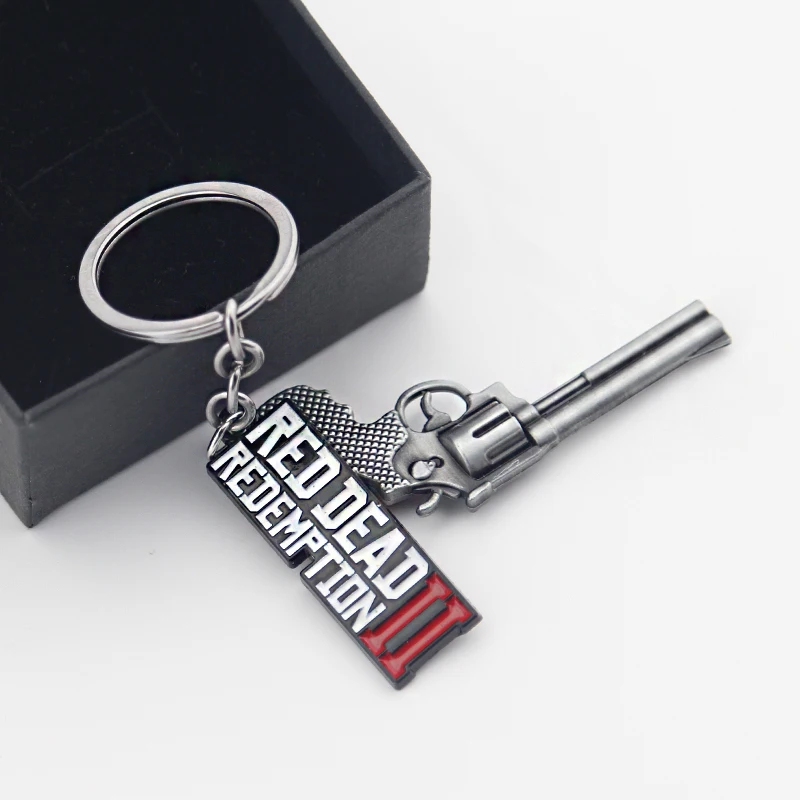 لعبة RDR2 آرثر مورغان مسدس كيرينغ الأحمر الميت الفداء 2 المفاتيح المشجعين هدية تأثيري للرجال النساء على ظهره المفاتيح