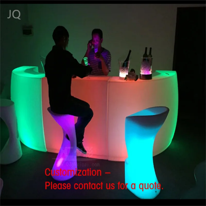 custom.Hot Selling Glowing Reinforcing Plastic Led bar Chair Furniture