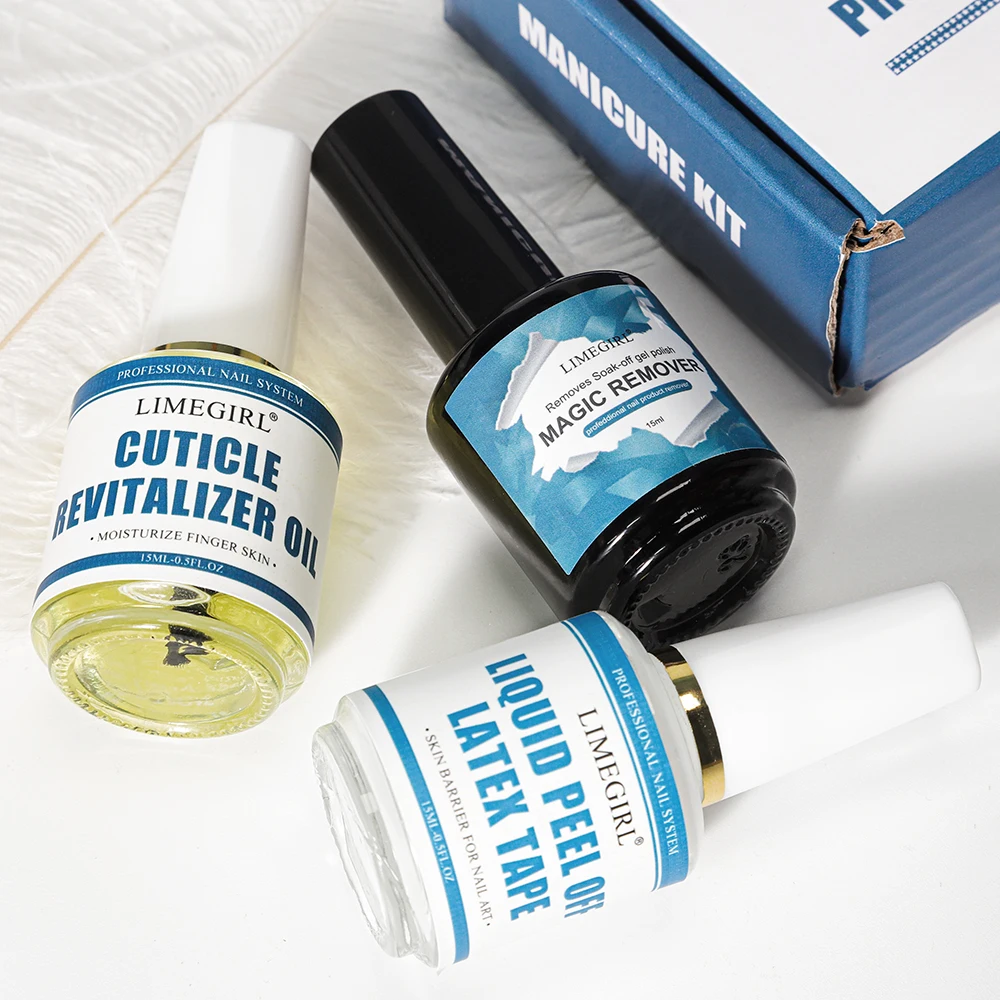 Conjunto de cuidados com unhas com amaciante cutícula morta, óleo nutritivo, rápido removedor de esmalte, adequado para iniciantes, kit de ferramentas