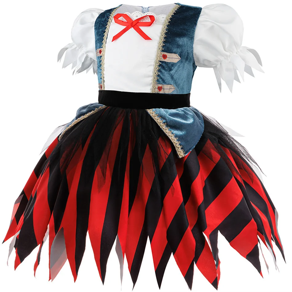 Baby Girls Halloween Pirate Captain Cosplay Princess Dress Children Carnival Masquerade Party Costumes Kids Performance Clothes
