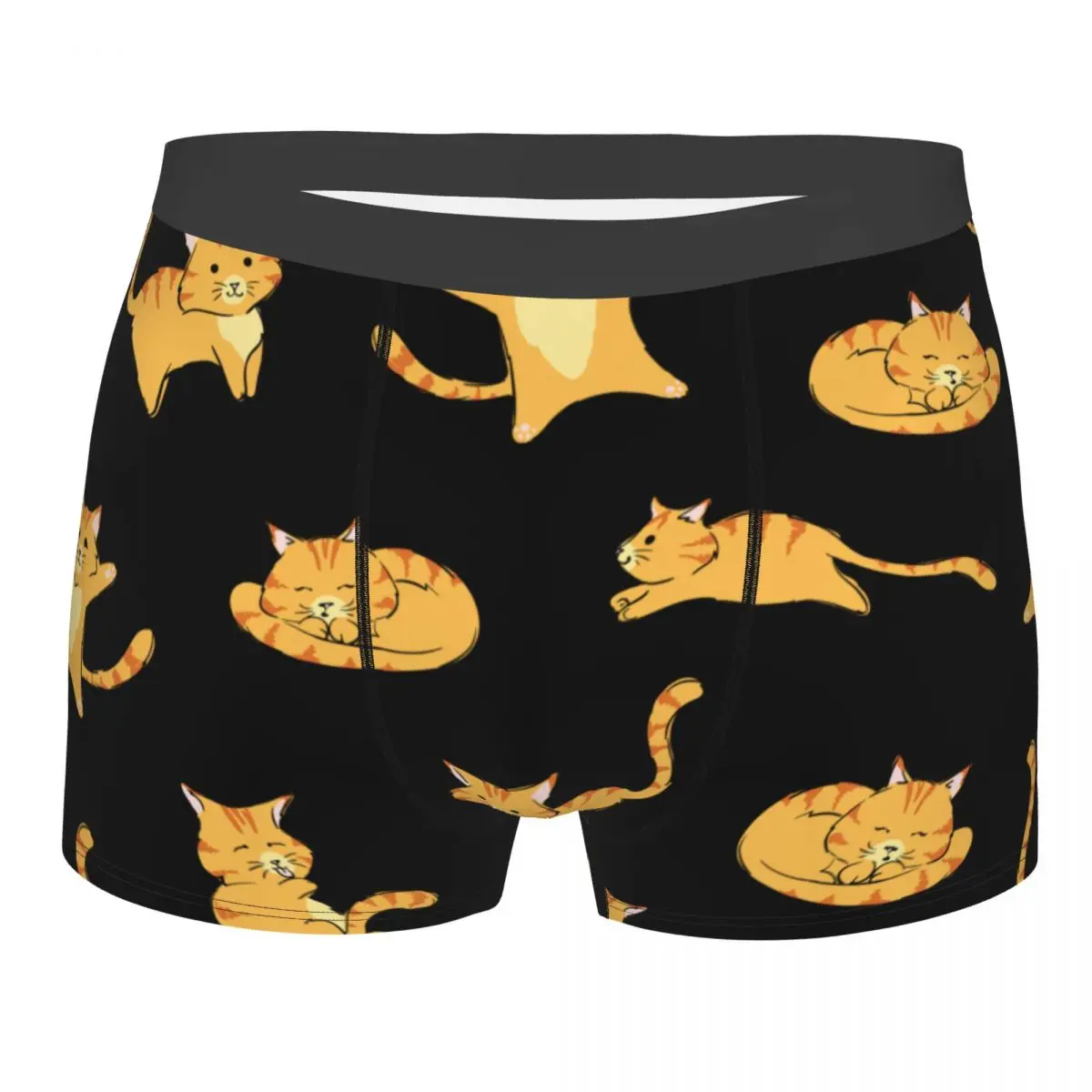 Orange Tabby Cat Men Underwear Animal Boxer Shorts Panties Sexy Breathable Underpants for Male Print