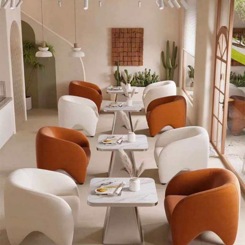 Furniture, minimalism, creative design, cream style, sales department negotiation chair