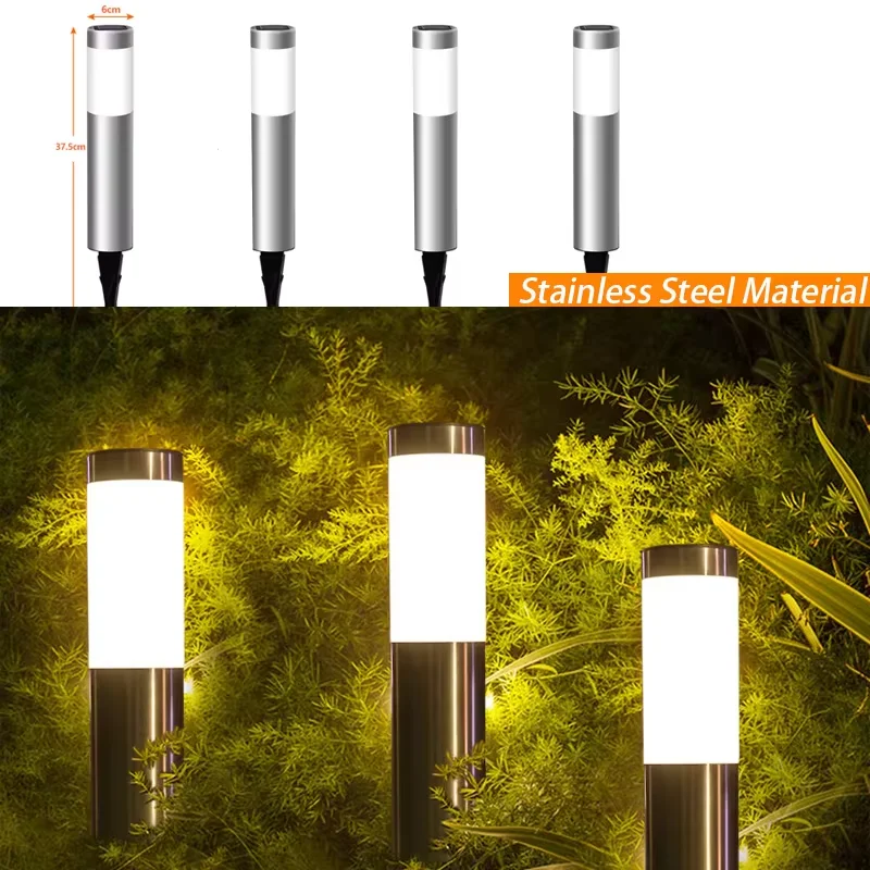 Solar Outdoor Garden Lights Cylindrical LED lights Long Tube Lights Garden Lights Waterproof Plug-in Lights