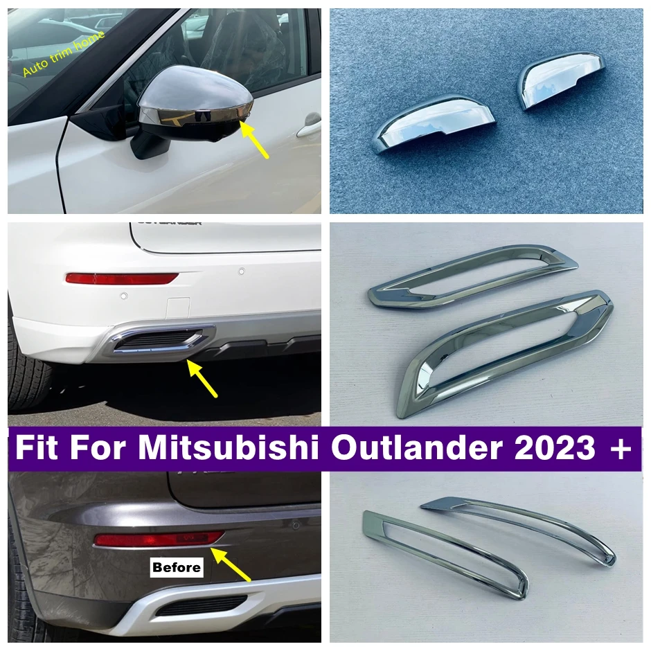 

Car Side Door Rearview Mirror Rear Bumper Fog Light Lamp Decoration Cover Trim For Mitsubishi Outlander 2023 2024 Accessories