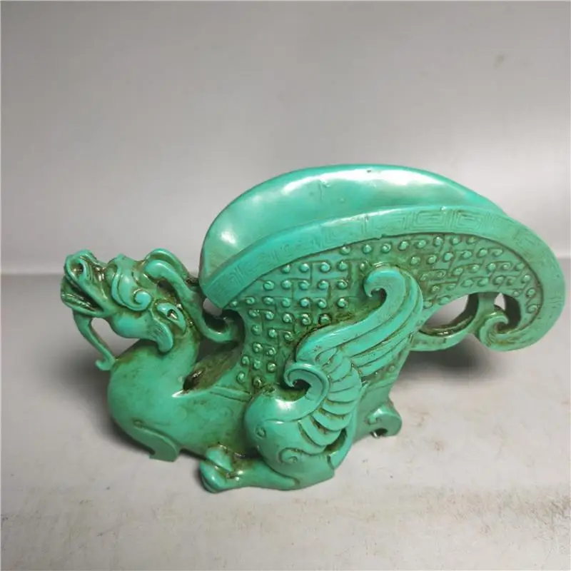 Chinese Resin Imitation Turquoise Handmade Dragon Wine Glass Tea Mask Gift