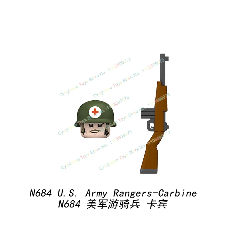 N684 N685 Rangers soldats guerriers militaires MOC guerre militaire figurines d'action blocs de construction assembler scène briques bricolage enfants jouets