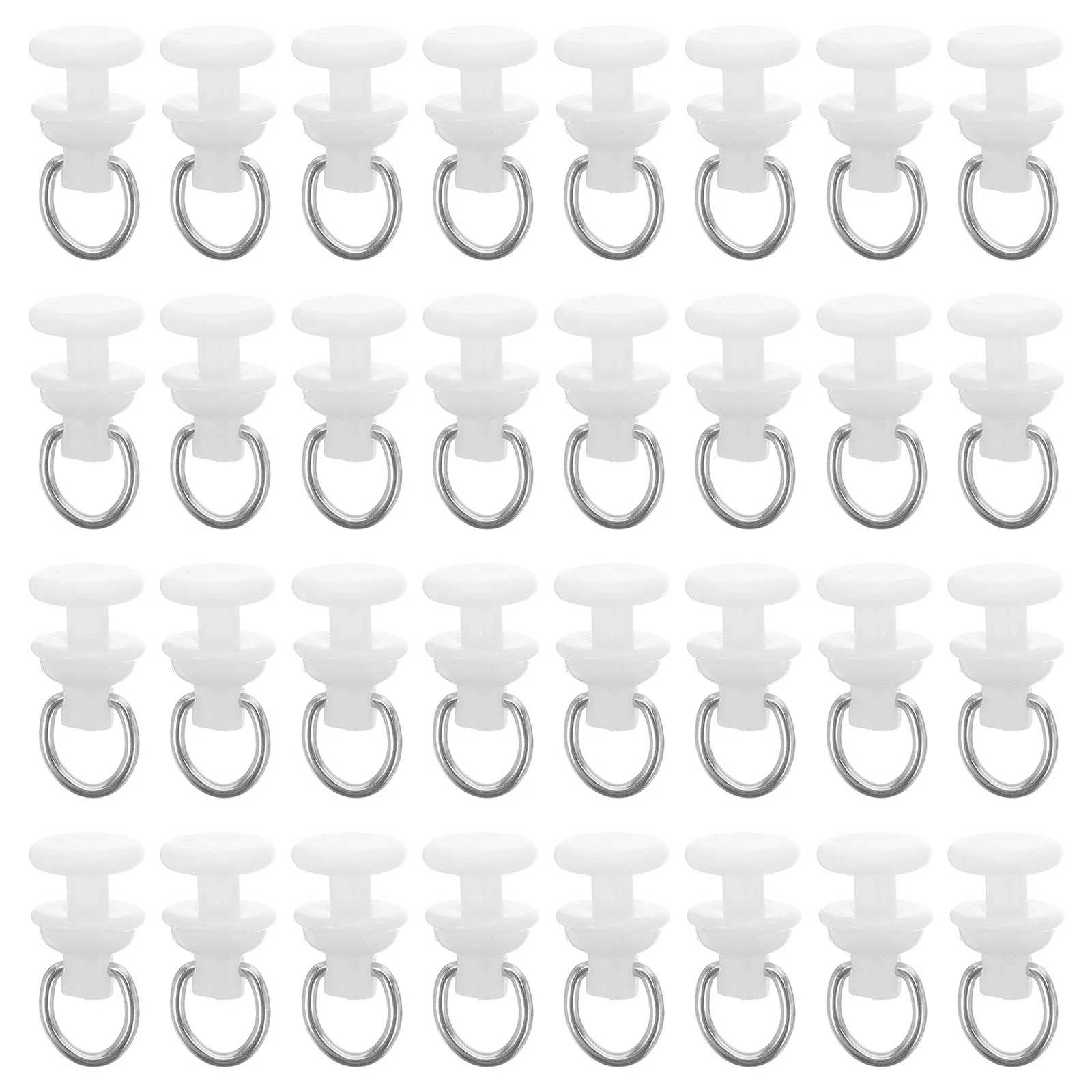 

100Pcs Curtain Track Hooks Plastic White Smooth Glide Rollers Sliders for Window Shower Bathroom Curtain Tracks Room Dividers