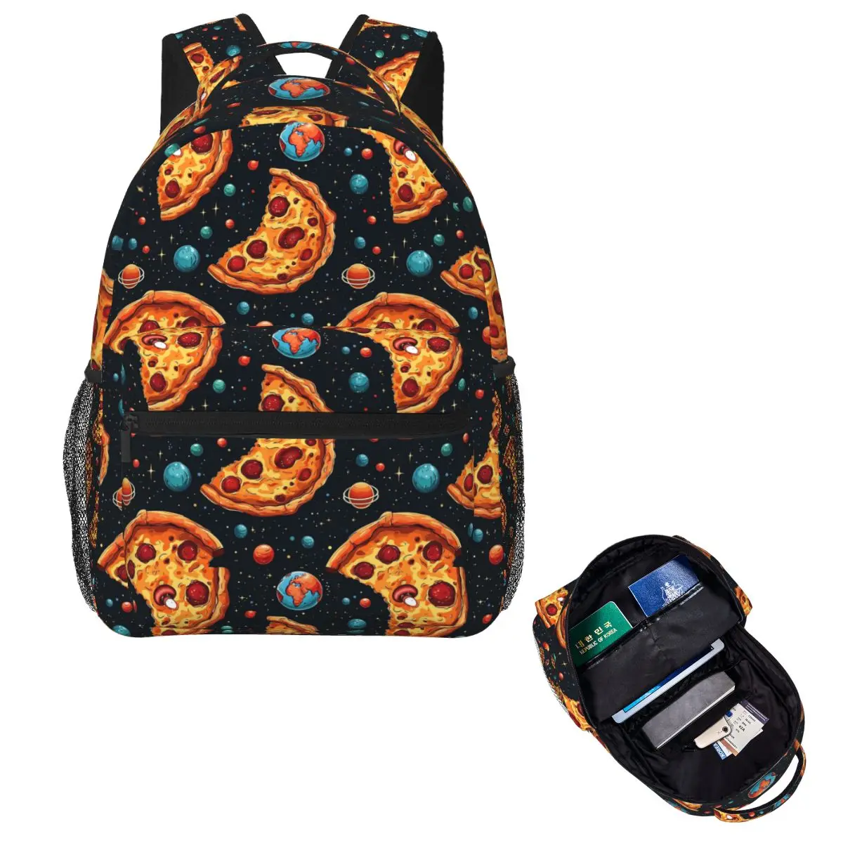 

Рюкзак Pizza In Space с узором Cosmic Foodie, Лидер продаж, рюкзак большой емкости, детская сумка для книг, школьная сумка, сумка на плечо для мужчин и женщин