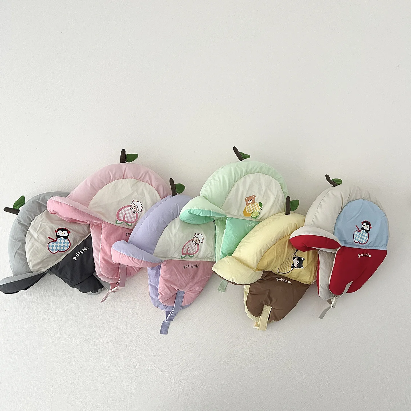 New Winter Windproof Kids Hat Cute Fruit Pattern Earflap Hat for Girls Boys Soft Warm Children Ear Protection Hat