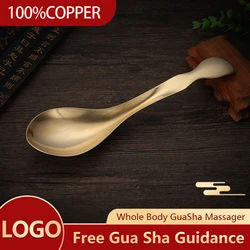 gua sha massage tools Brass scraping board natural horn Body massagers scraping plate Spoon type copper scraping tool