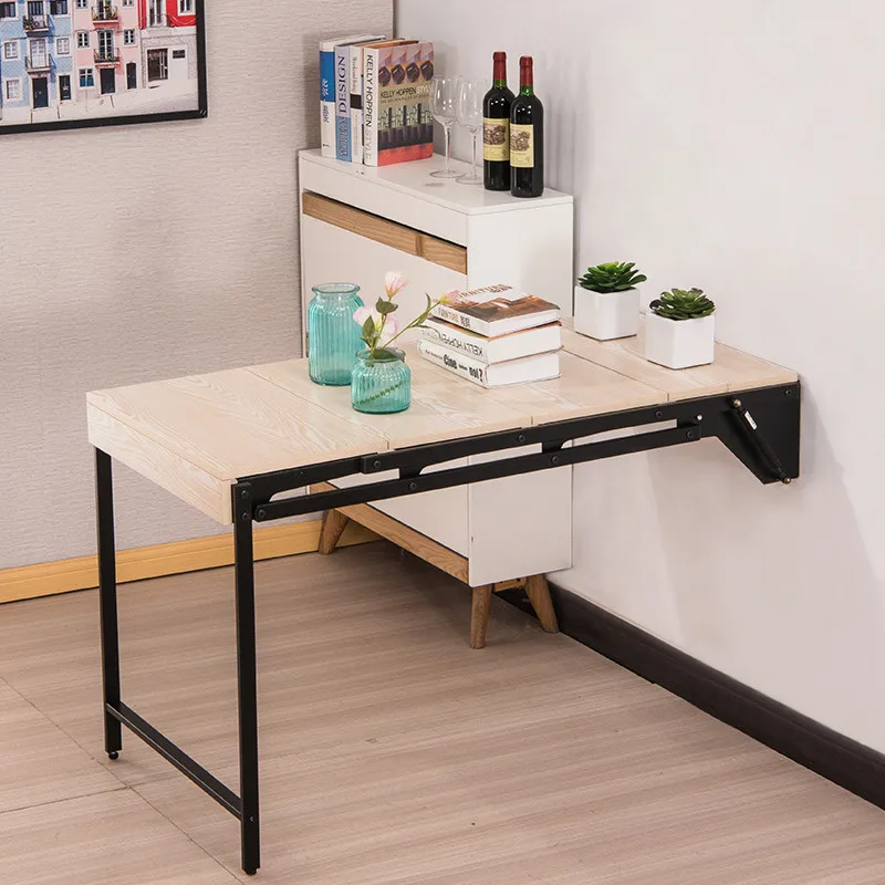 Wall-mounted deformation folding table Wall Internet celebrity dining table Multifunctional bookshelf Balcony shelf