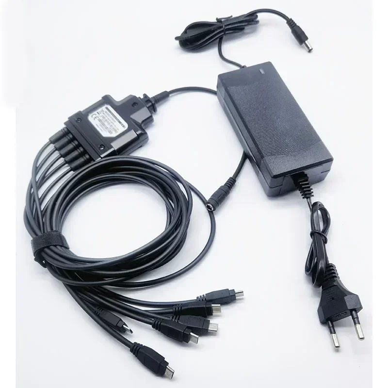 HYT Splitted 6-Way USB Micro 5pin Cable Charger Adapter Swithching Power Charge for Hytera BD350 BD300 TD350 TD360 Two Way Radio