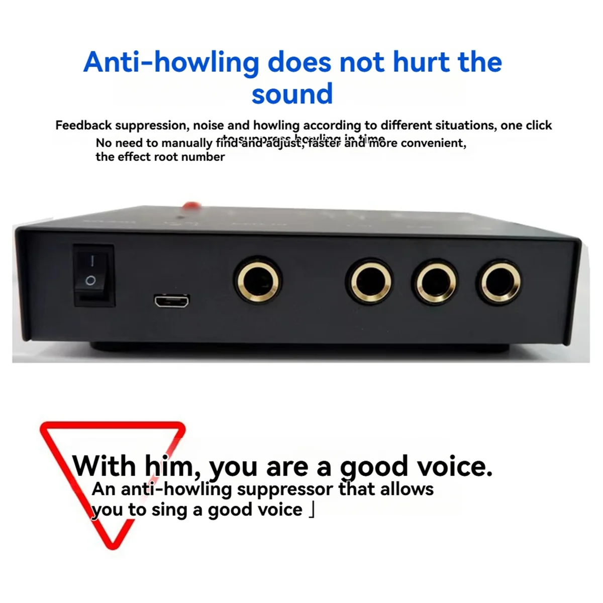 

X61A_YP-3 3 Channels Microphone Anti-Howling Device, Front Stage Effector,Suppressor Frequency Shift Equalizer