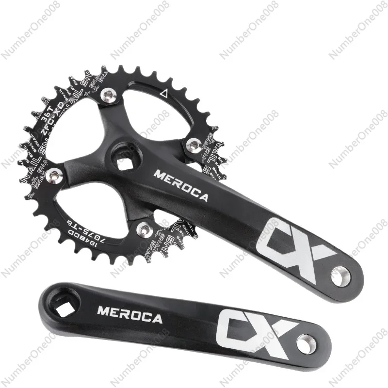 Mountain Bicycle Crankset 104bcd Square Hole Crank 8/9/10/11 Speed Positive and Negative Tooth Modification Single Plate