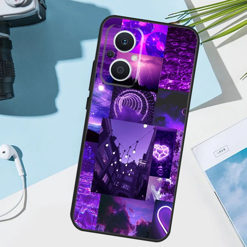 غطاء جمالي أرجواني لهاتف OPPO Reno 14 F 12 11 10 13 Pro 11F 12F 13F 7 8 Lite OPPO Find X8 X6 X5 X9 Pro #3