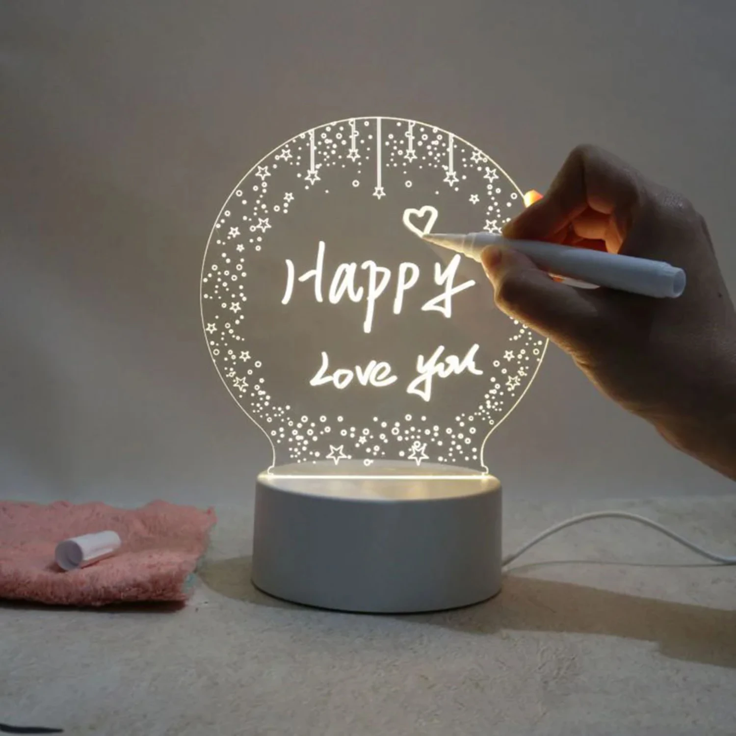 Message Board Lamp With Erasable Markers Rewritable Light Board  Desk  Bedroom Sleep Led Night Light Room Decor Turkish lamps