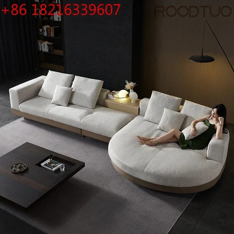 YAO Italian Couch  For Living Room Minimalist Cotton And Linen Fabric Sectional Sofa Large Flat Floor Designer Living Room Sofas