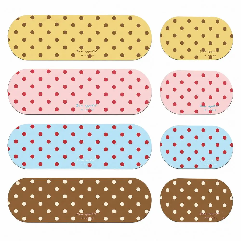 Practical Polka Dot Kitchen Floor Mat Oval Diatom Mud Entrance Doormat Anti-Slip Washable Door Rug Home Entryway