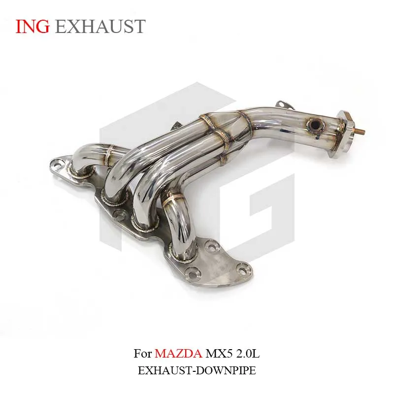 ING Release Engine Power Converter SS304 Branch Tube for Mazda MAZDA MX5 2.0L Manifold Modify Header Exhaust System