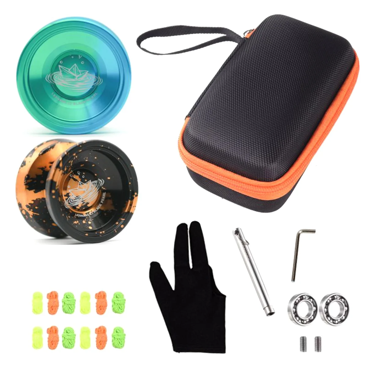 JOLESHARE X2 Professional Unresponsive Yoyo with Replaceable Responsive Bearings Strings and 2 Yo-Yo Gloves Gift B