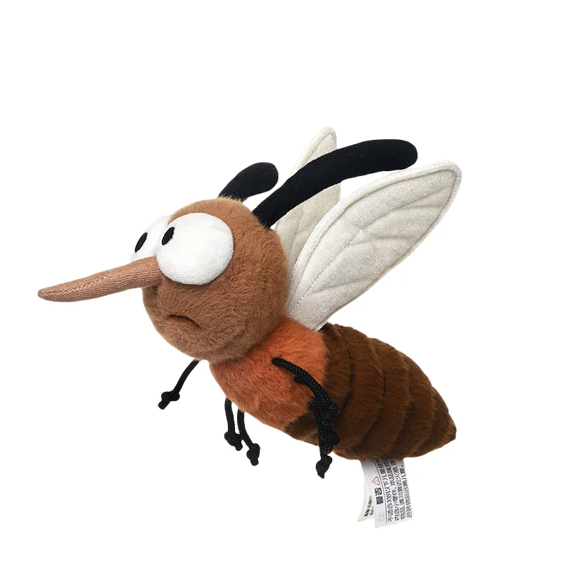 

25cm Cartoon Mosquito Plush Toys Soft Stuffed Flying Insect Doll Funny Lifelike Children Game Props Creative Room Decor