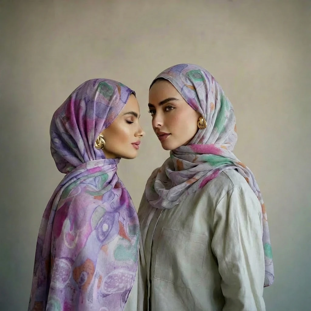 

Floral Print Viscose Cotton Modal Hijab Scarf for Muslim Women Elegant Headscarf Shawl Head Wraps Foulard Bandana Turban Tudung