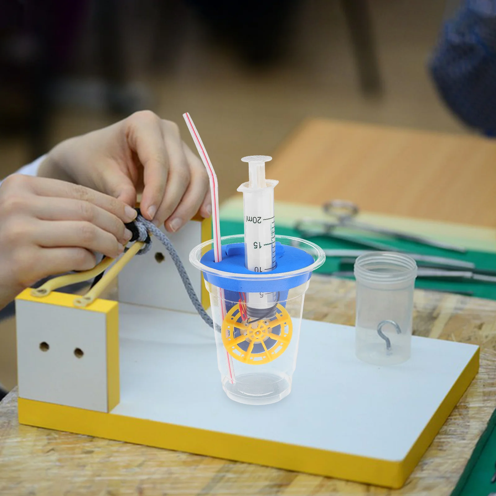 Handkurbelgenerator Wasserkraft Experiment Kinder Strom Wissenschaft Kit Spielzeug