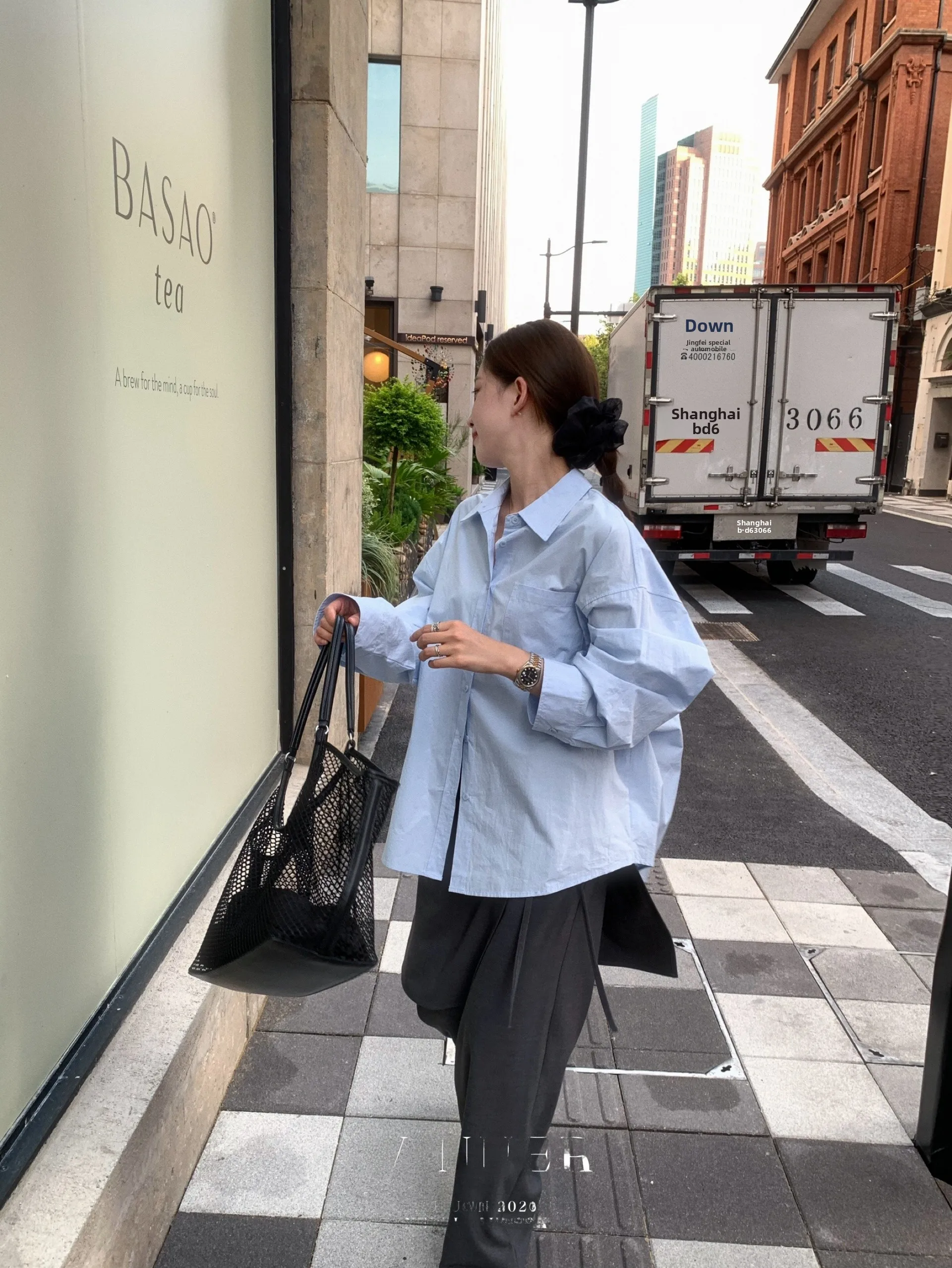 

Loose Fit Long Sve Women's irt Spring 2026 New Faion Korean Sle Net Color Large Version Casual Busin Commute