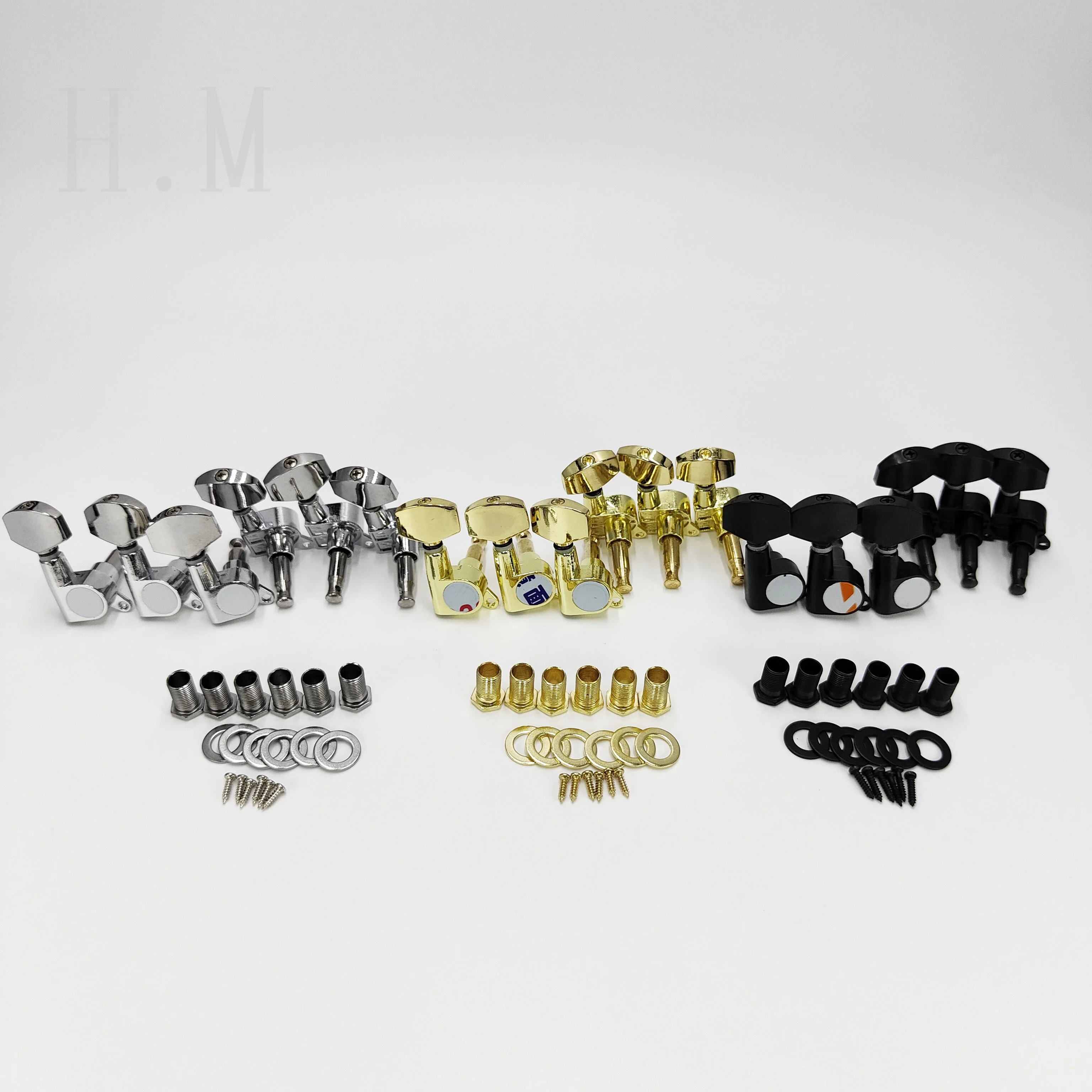 6pcs Sealed Guitr Tuning Pegs Locking Tuners 3L3R 41 Folk Guitar Large square head fully closed Guitr Tuning Pegs
