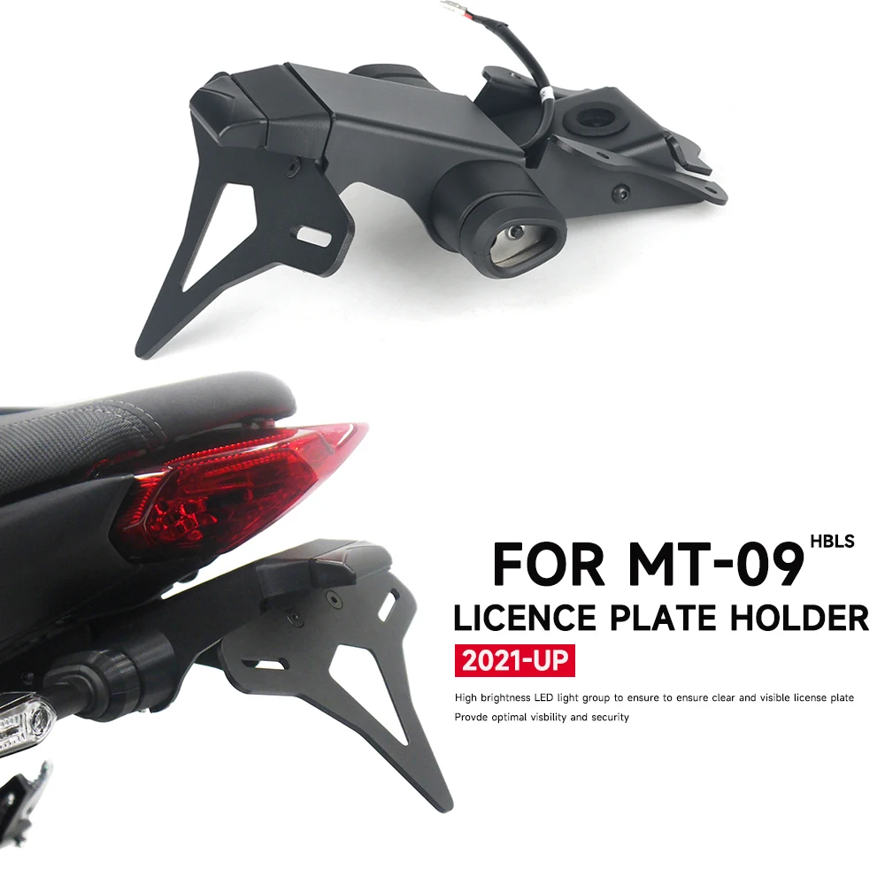 

Motorcycle License Plate Holder LED Light For YAMAHA MT-09 2021 Motorcyc Black Tail Tidy Rear Fender Eliminator Accessories