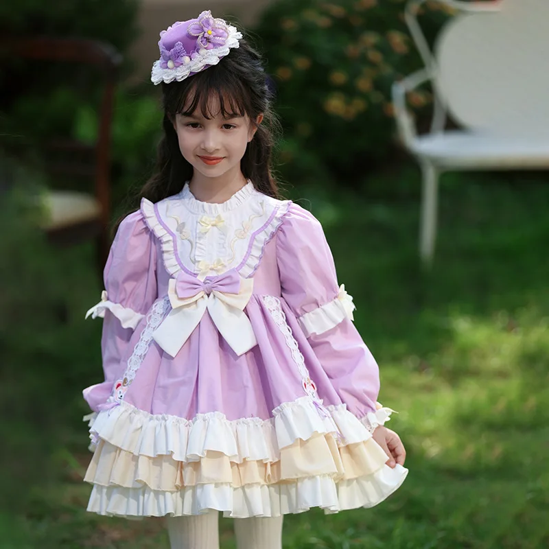 Birthday Party Dress Bridesmaid Wedding Dresses Princess Vestidos Court Lace Costume for Girl Dress Girls Baby Lolita Style