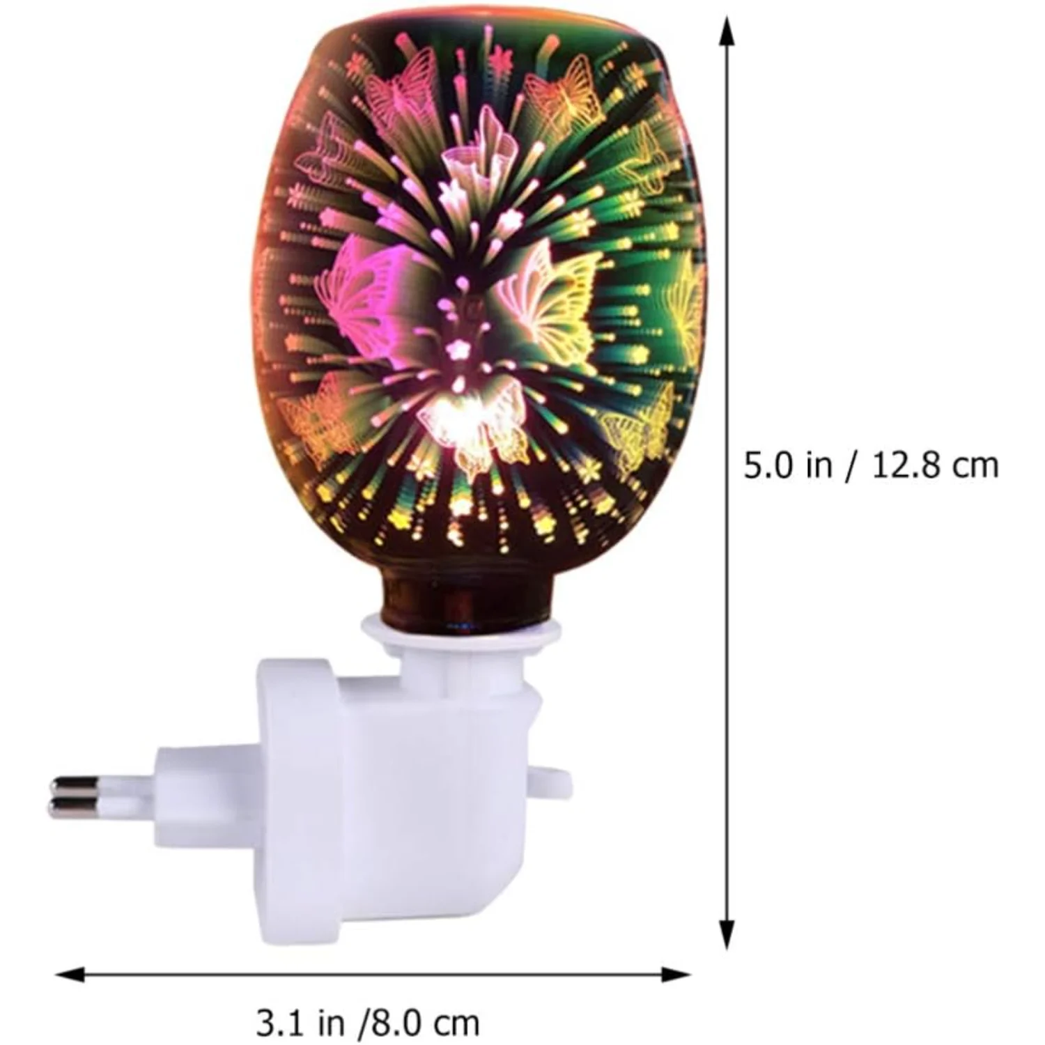 Scaldacandele Luce notturna decorativa Plug in Bruciatore di cera Luci Scalda fragranze Cera per, Oli essenziali Farfalla