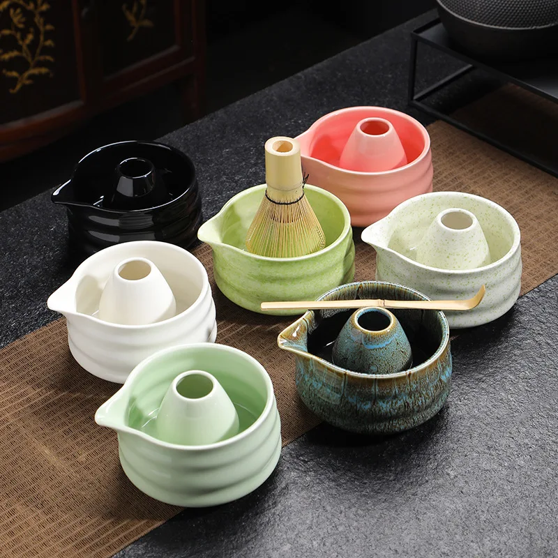 Japanese Kiln Change Matcha Set Chasen Matcha Bowl Tea Spout Scoop Traditional Tea Making Tools Tea Ceremony Supplies