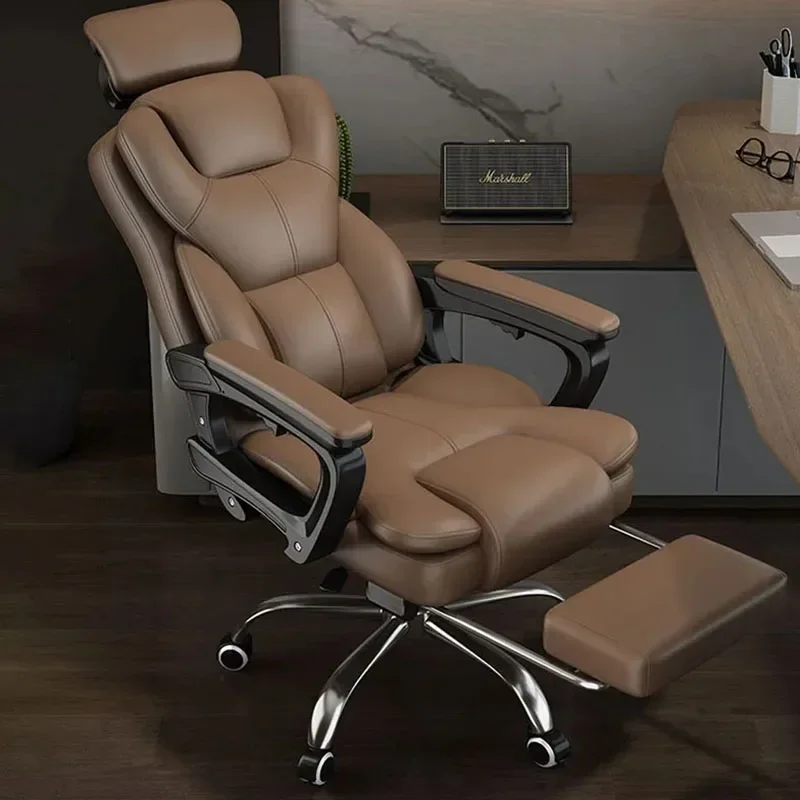 

t Luxury and Comfortable Office Chair Leather Wheels Glides Ergonomic Sliding Office Chair Learning Armrests